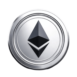 Zwevend grafisch symbool met de Ethereum (ETH)-munt